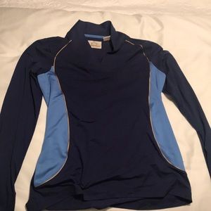 Blue long sleeve workout top, size small